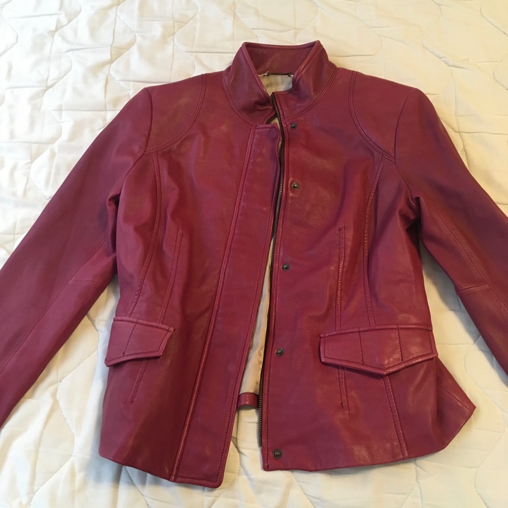 Banana Republic Red Leather Jacket